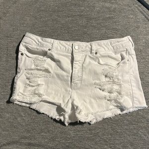 Woman’s Forever 21 White Distressed Shorts